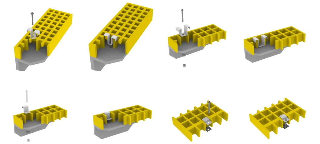 25mm 두께 및 38X38X38mm 크기의 유리 섬유로 제작된 FRP 보행로 GRP 격자 8
