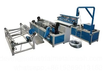 다이아몬드 와이어 메시 체인 링크 울타리 엮기 망 제작 기계 야구장 보호