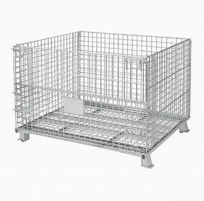 China Customized Stackable Foldable Steel Welded Heavy Duty Wire Mesh Pallet Stillage Cage