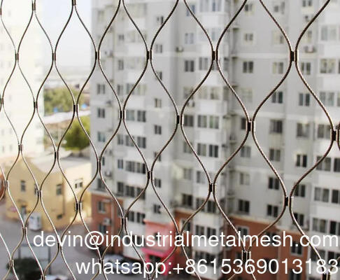 Architectural Stainless Steel Rope Mesh X-tend Style Woven Wire Cable Net for Outdoor Garden Trellis Structures