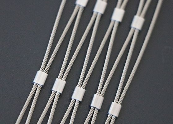 SS316 페룰 다이아몬드 유연 무화탄 스틸 와이어 케이블 네트워크 로프  Mesh