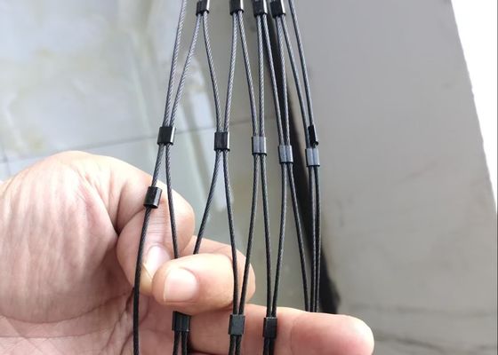 맞춤형 페룰 타입 Inox 316 와이어 로프 네트 유연한 스테인리스 스틸 케이블 Webnet X Tend 메쉬