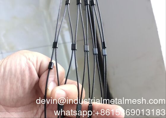 맞춤형 페룰 타입 Inox 316 와이어 로프 네트 유연한 스테인리스 스틸 케이블 Webnet X Tend 메쉬