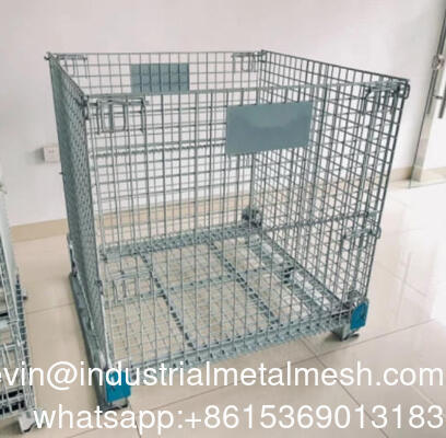 중량 용량 창고  Mesh Box Wire Cage 금속 비인 저장 컨테이너