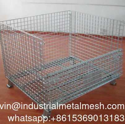 중량 용량 창고  Mesh Box Wire Cage 금속 비인 저장 컨테이너